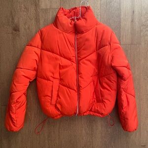 Bright Orange Puffer Jacket